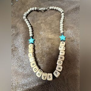 Western Handmade Beaded and Wood block Western Style Necklace